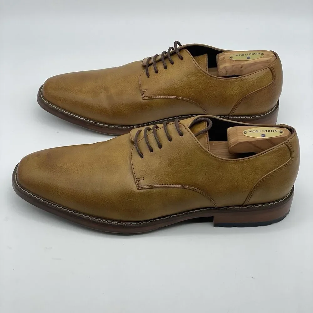 Van Heusen Memory Foam Geraldo Dress Shoes Men's 10.5 M Tan Brown Oxford Regal